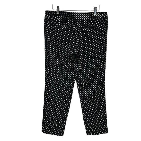 Banana Republic Pants Women Size 8 Hampton Black White Geometric Ankle Preppy - Picture 2 of 12
